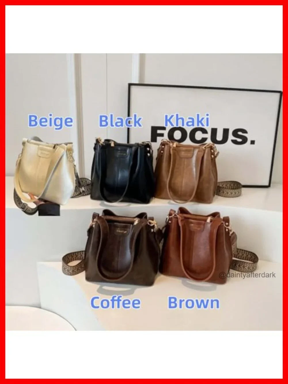 Vintage Bucket Crossbody Bag for Women, Large Capacity, Adjustable Strap,